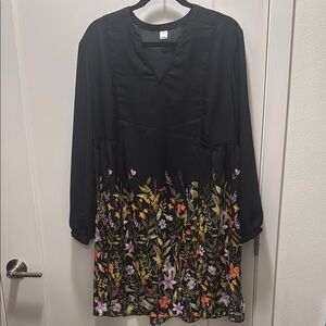 Floral Black Dress